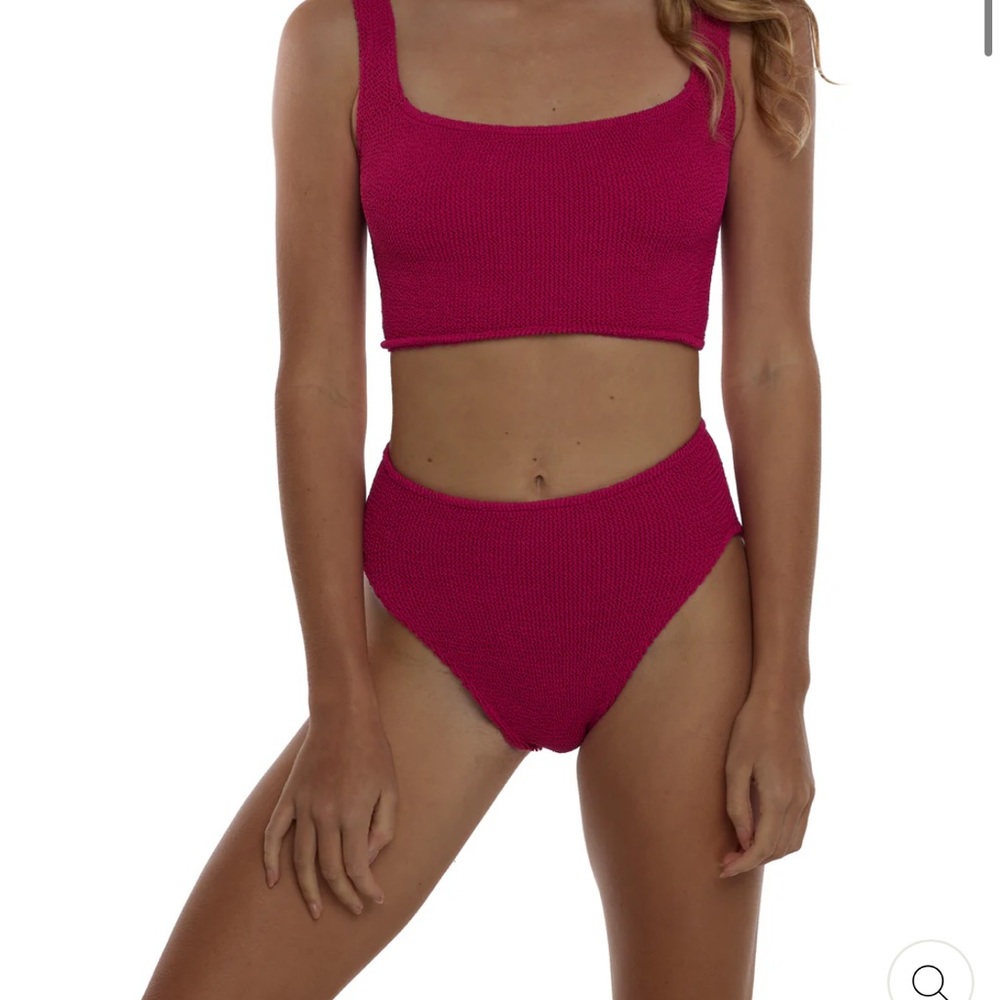 Love & Bikinis Raspberry Scrunch Bikini Top